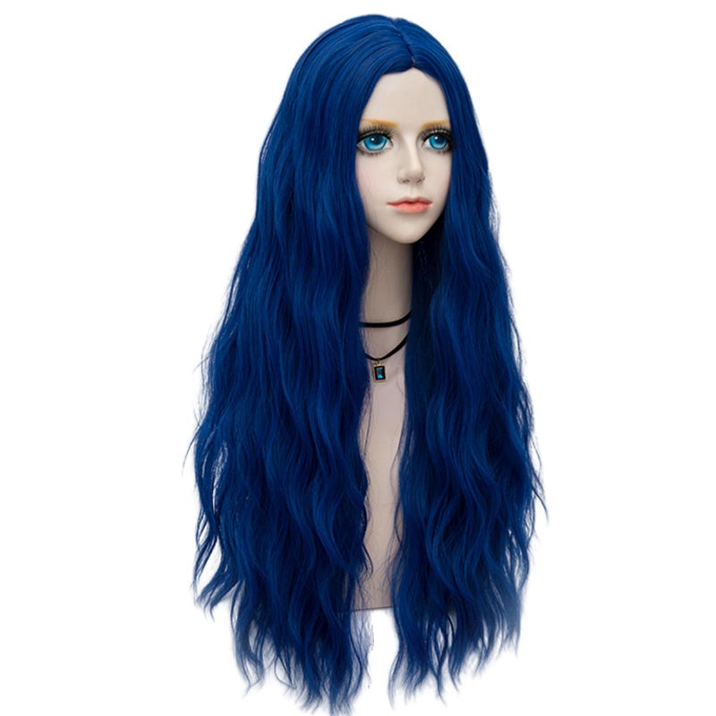 Probeauty Blue Wig Long Royal Blue Bride Wigs for Women Synthetic Wigs Long Curly Wave Cosplay Wig for Halloween Corpse Costume - Image 4